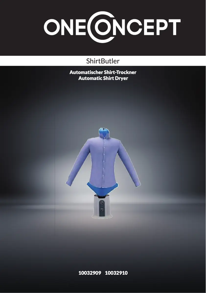 Page n°1 - Manuel utilisateur OneConcept ShirtButler