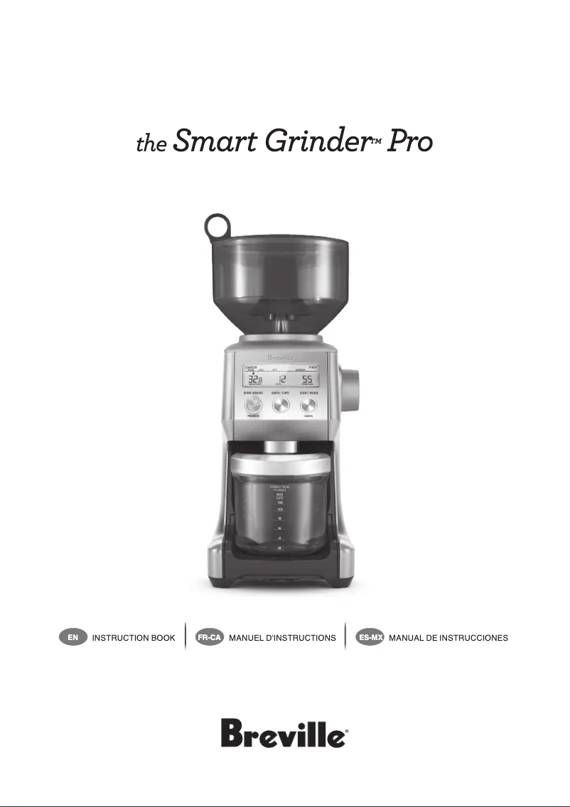 Imagen de la primera página del manual del dispositivo The Smart Grinder Pro BCG820