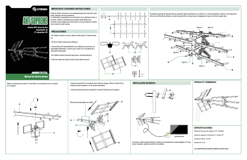 Page n°1 - Manuel utilisateur Steren ANT-SUPREME