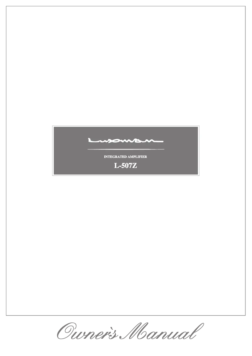 Image de la première page du manuel de l'appareil L-507Z