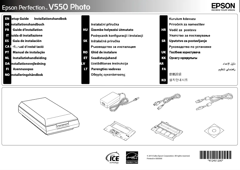 Page 1 de la notice Manuel utilisateur Epson V550