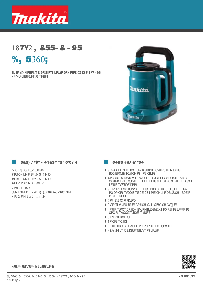 Image de la première page du manuel de l'appareil DKT360Z