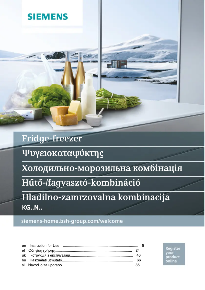 Page 1 de la notice Manuel utilisateur Siemens KG34NVX3AG