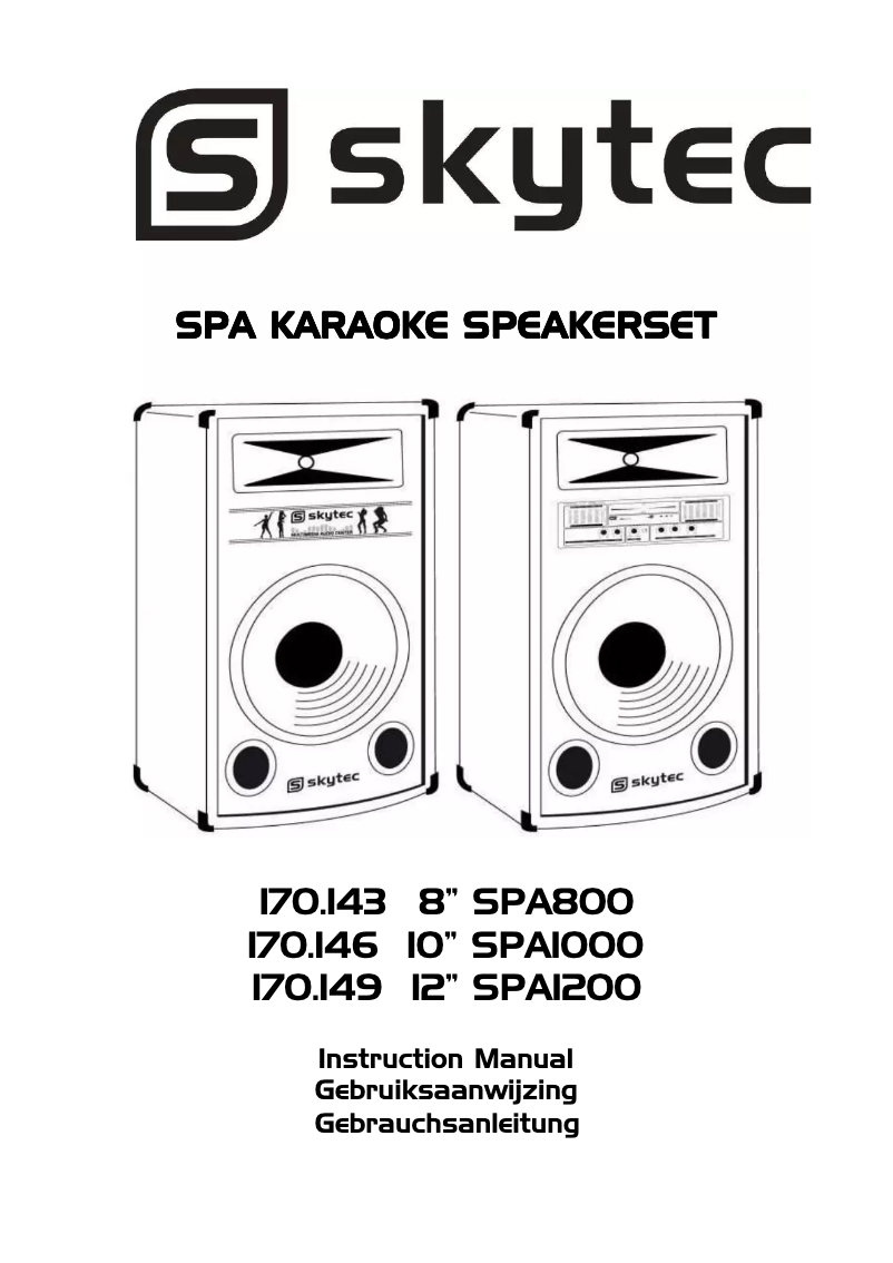 Page n°1 - Manuel utilisateur Skytec SPA Karaoke Speakerset 8 inch