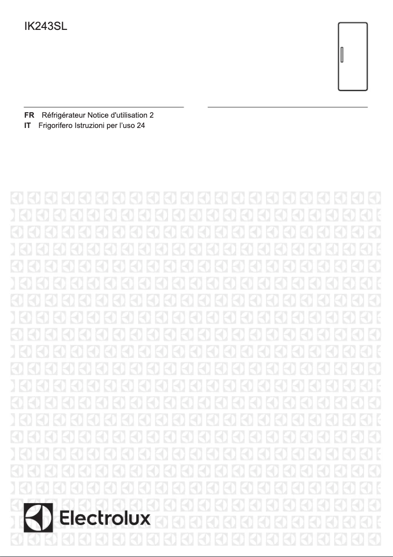 Page 1 de la notice Manuel utilisateur Electrolux IK243SL