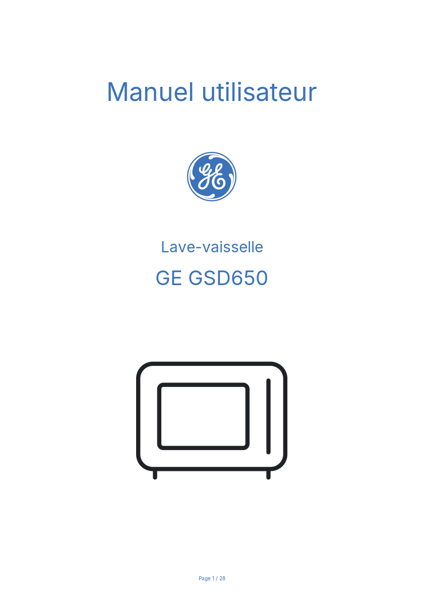 Page n°1 - Manuel utilisateur GE GSD650