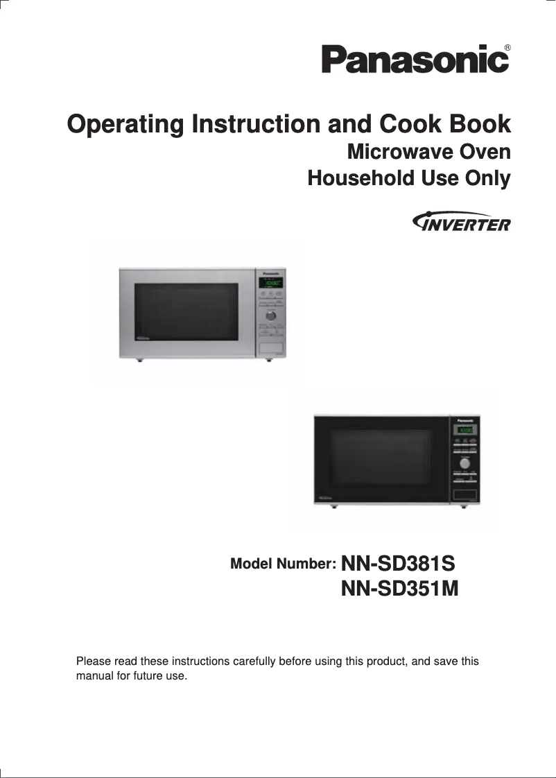 Image de la première page du manuel de l'appareil NN-SD381S