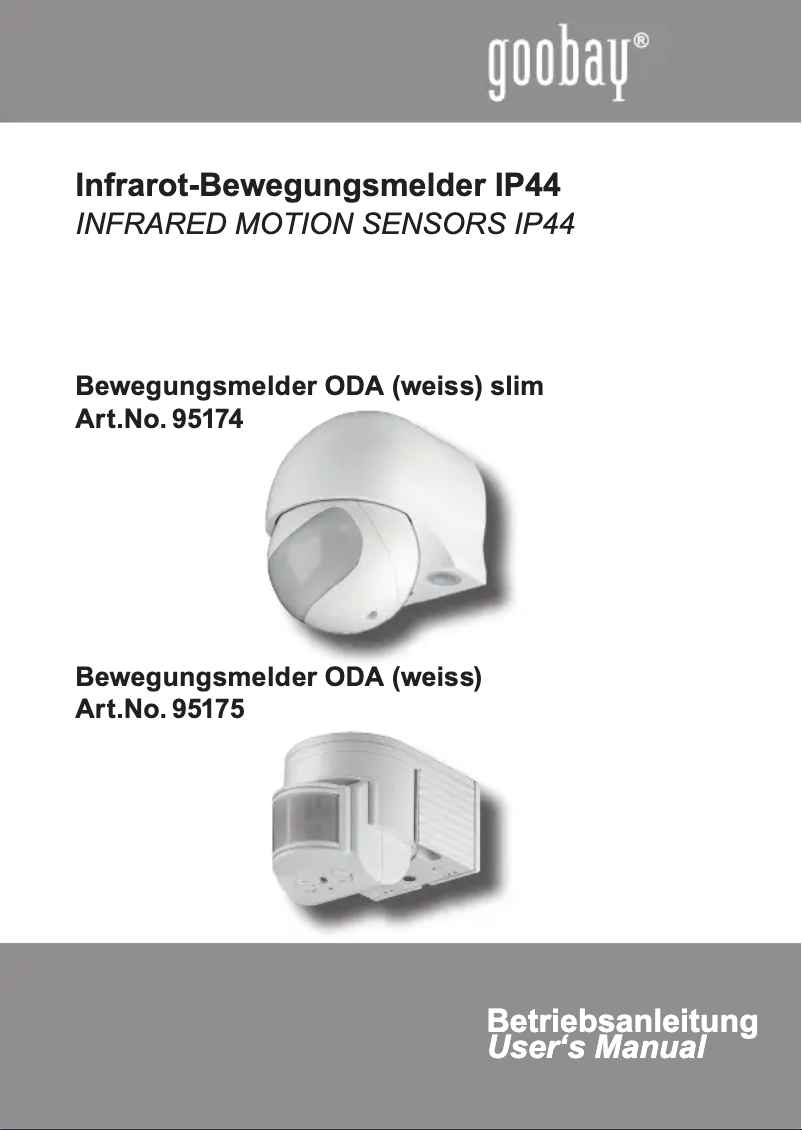 Page n°1 - Manuel utilisateur Goobay ODA 95174