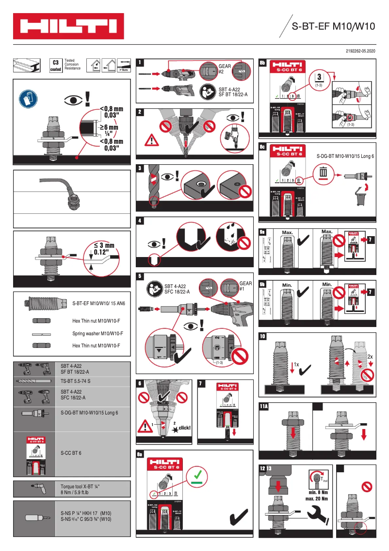 Página 1 del manual Instrucciones / montaje Hilti S-BT-EF