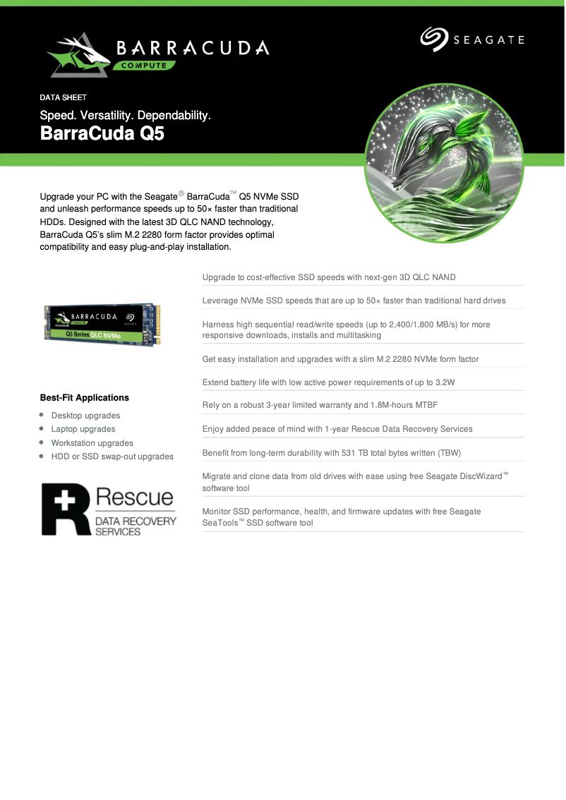 Page n°1 - Manuel utilisateur Seagate Barracuda Q5