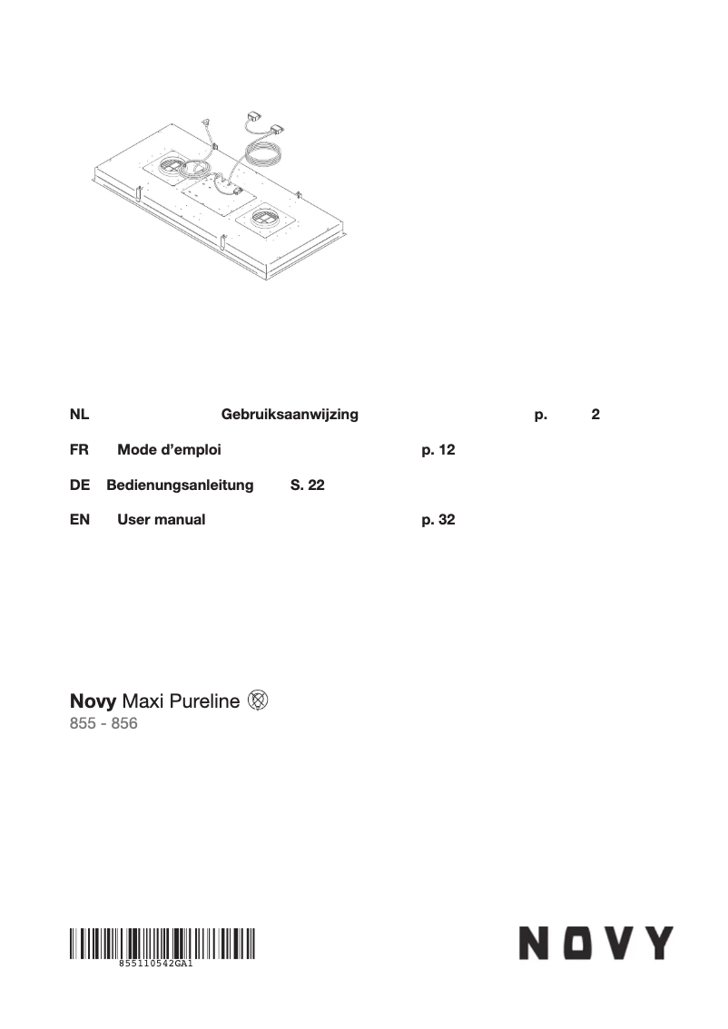 Page 1 de la notice Manuel utilisateur Novy Maxi Pure'line 855