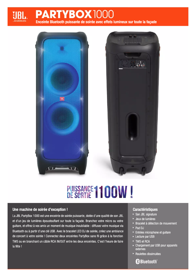 Image de la première page du manuel de l'appareil PartyBox 1000