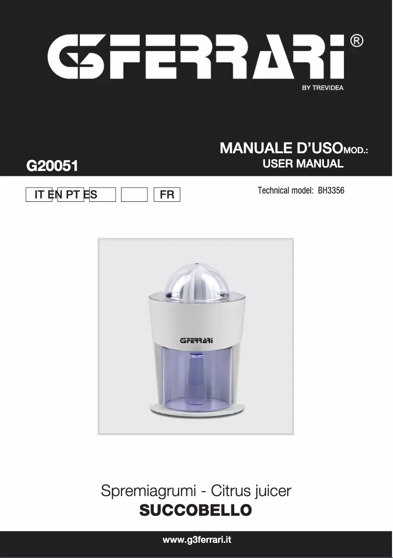 Página 1 del manual Manual de usuario G3 Ferrari Succobello G20051