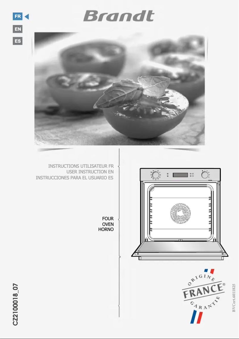 Page n°1 - Manuel utilisateur Brandt BOP7543LX