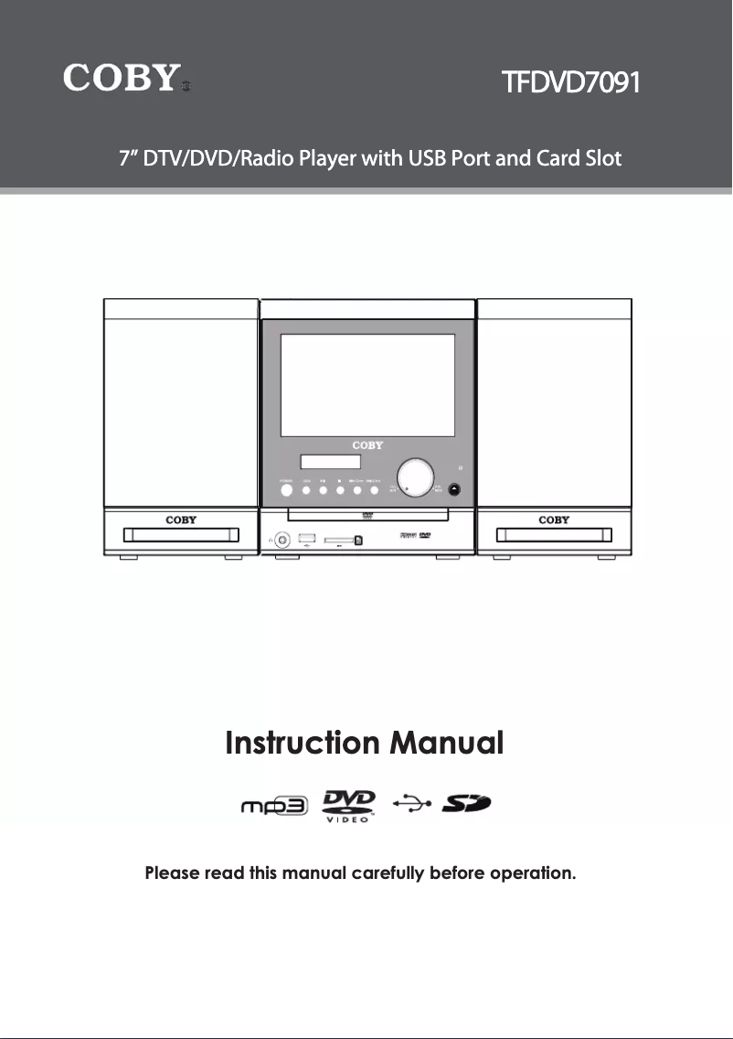 Página 1 del manual Manual de usuario Coby TFDVD7091