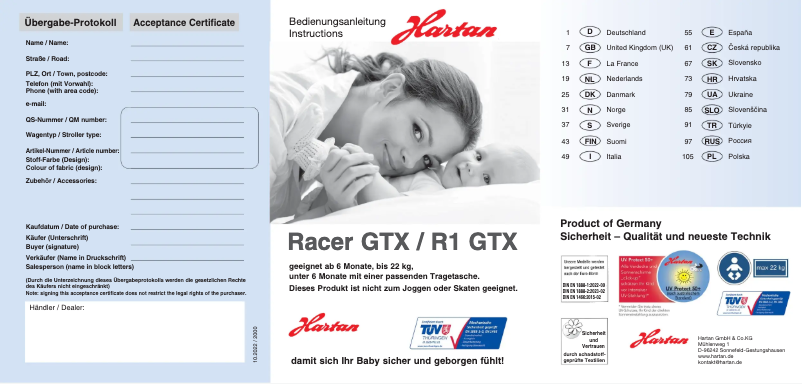 Image de la première page du manuel de l'appareil Racer GTX