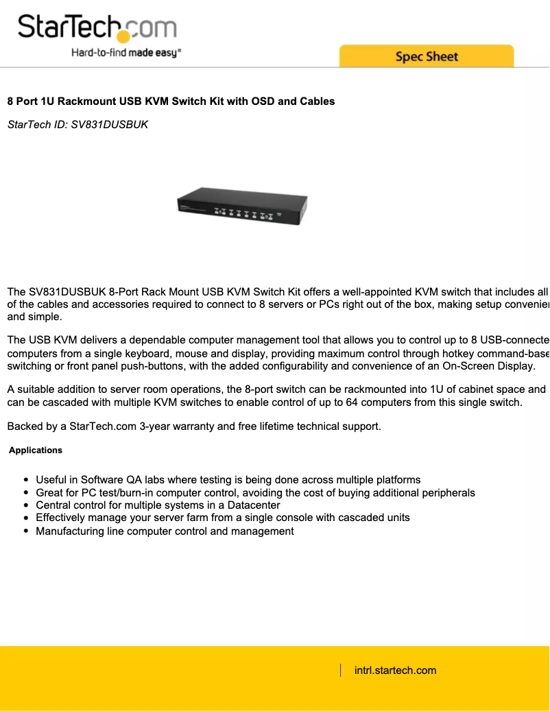 Page n°1 - Brochure StarTech.com SV831DUSBUK