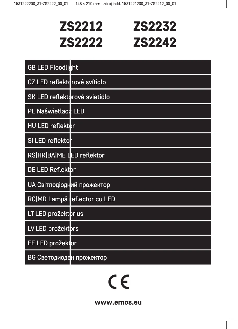 Page 1 de la notice Manuel utilisateur Emos ZS2222