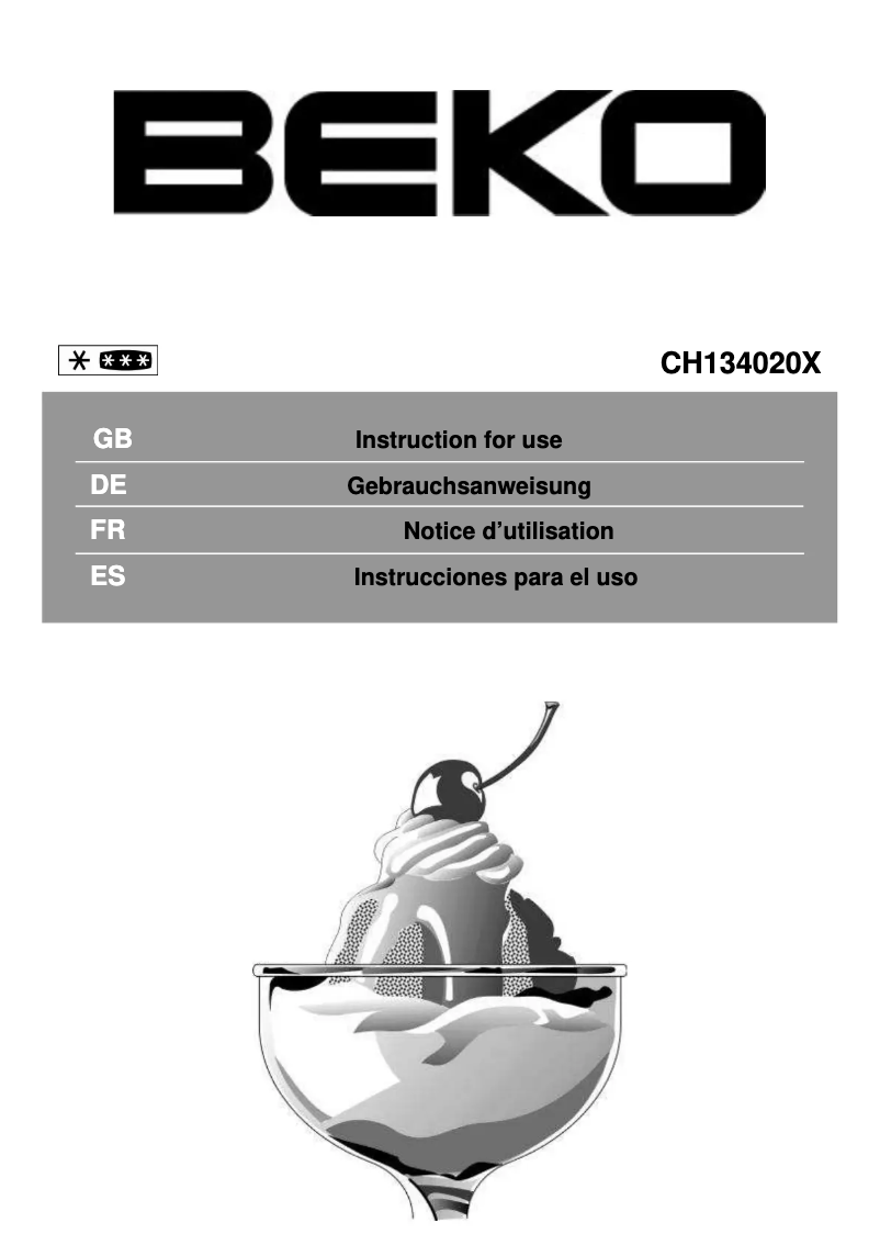 Page n°1 - Manuel utilisateur Beko CH134020X