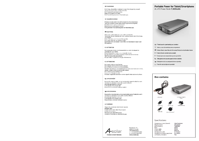 Page 1 de la notice Manuel utilisateur Xtorm 7300