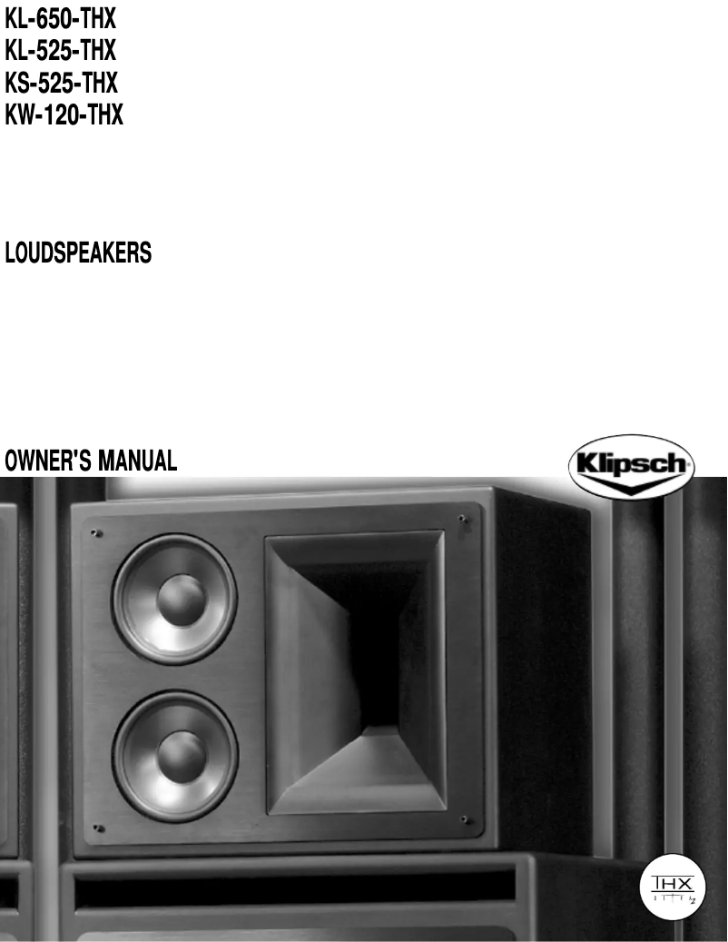 Page 1 de la notice Manuel utilisateur Klipsch THX-1200-SW