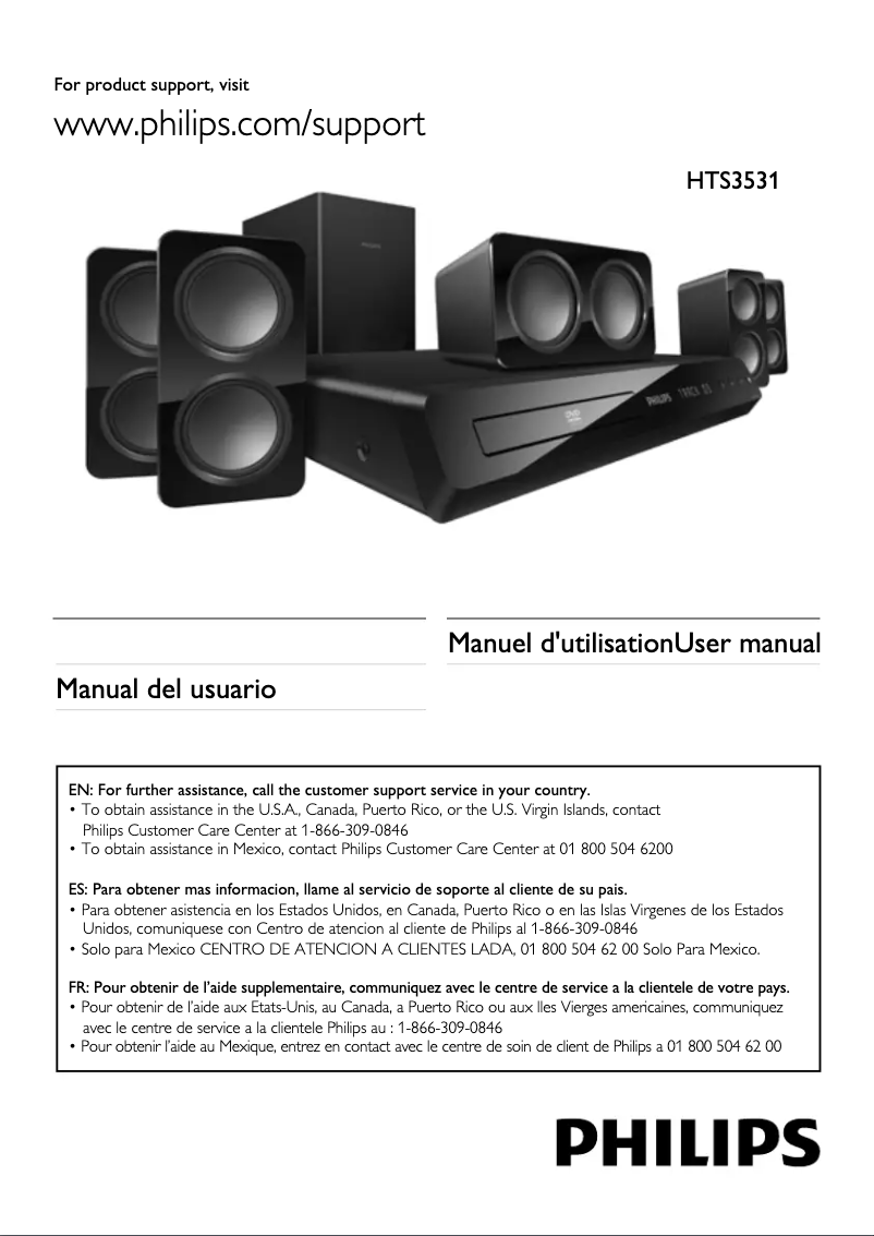 Page n°1 - Manuel utilisateur Philips HTS3531