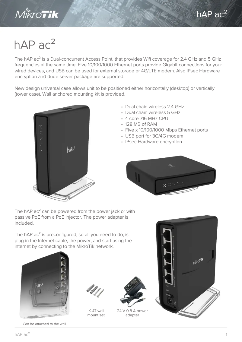 Page n°1 - Brochure Mikrotik hAP ac²