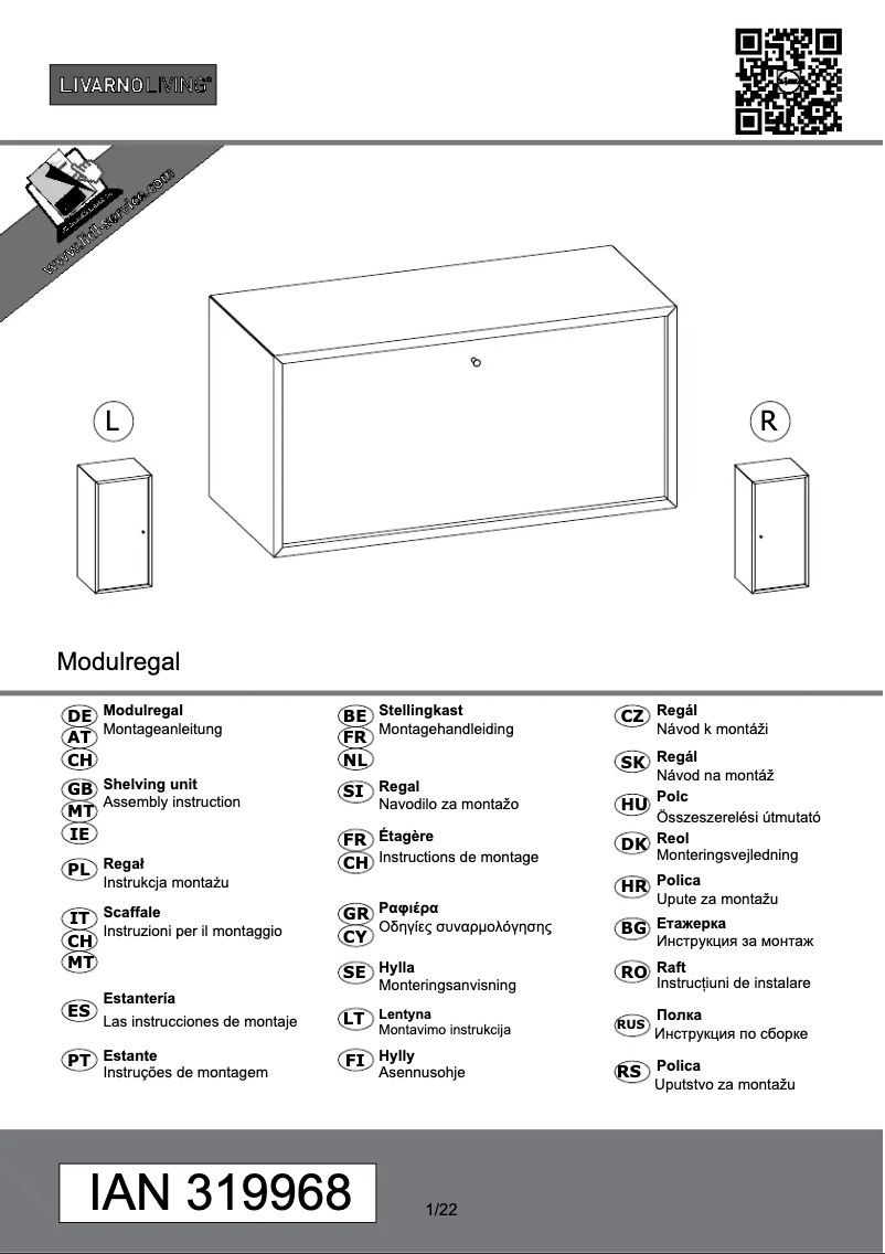 Page 1 de la notice Manuel utilisateur Livarno Lux IAN 319968