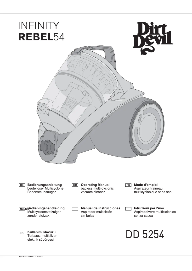 Image de la première page du manuel de l'appareil Infinity Rebel 54 HE