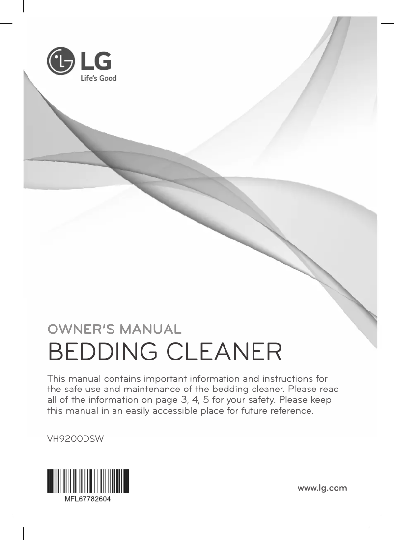 Page n°1 - Manuel utilisateur LG VH9200DSW