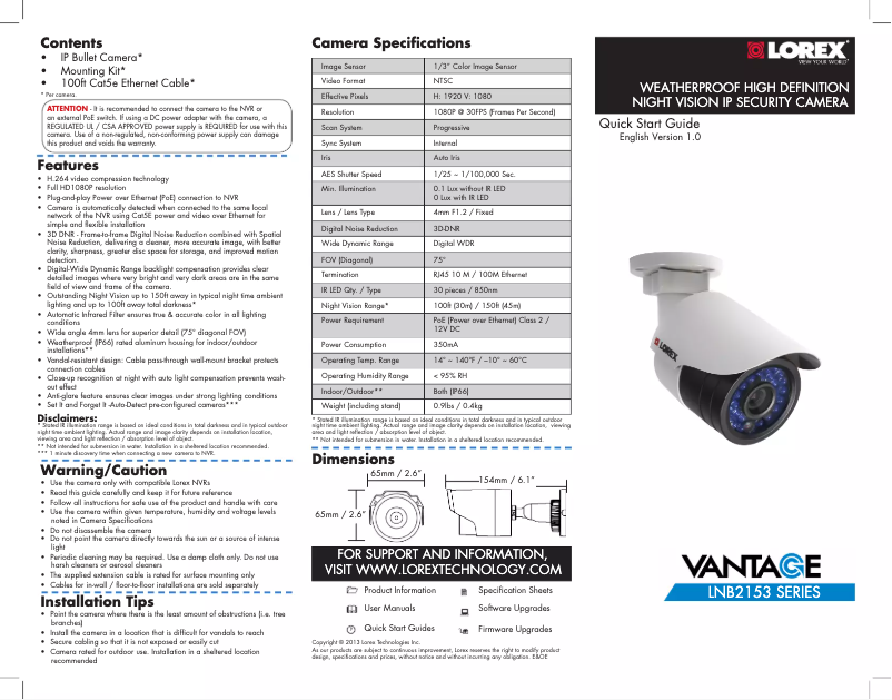 Página 1 del manual Manual de usuario Vantage LNB2153B