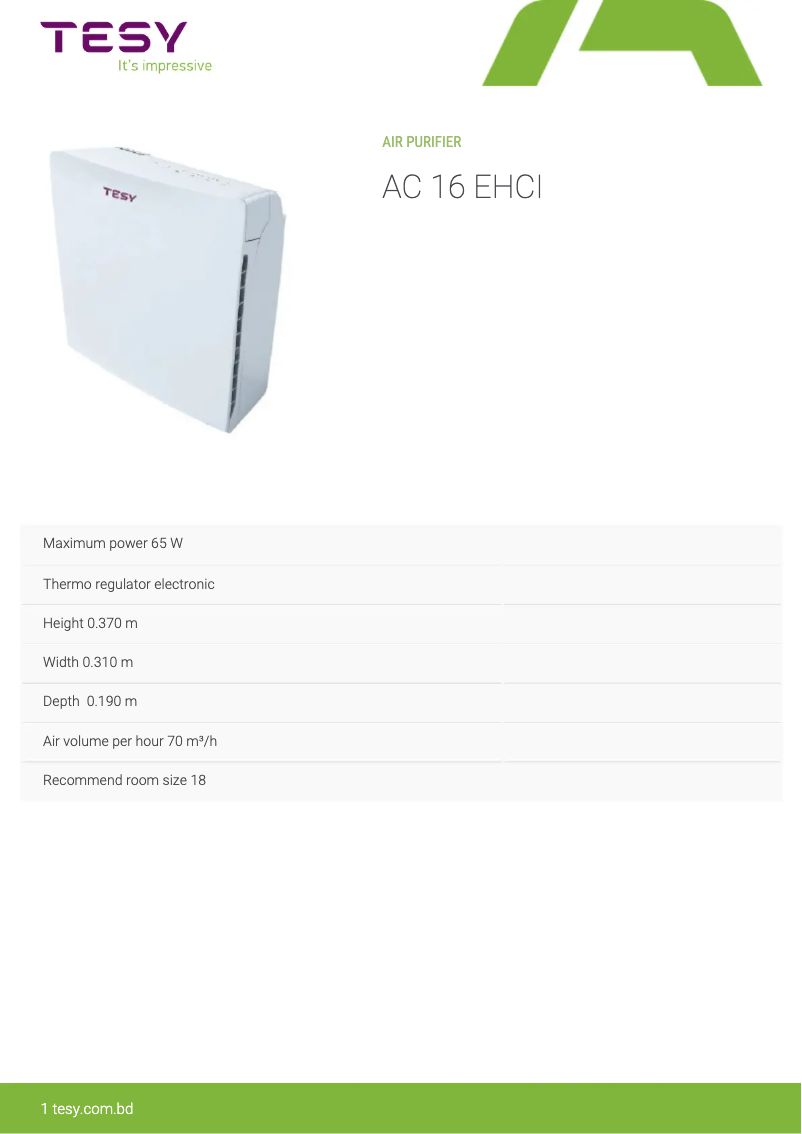 Image de la première page du manuel de l'appareil AC 16 EHCI