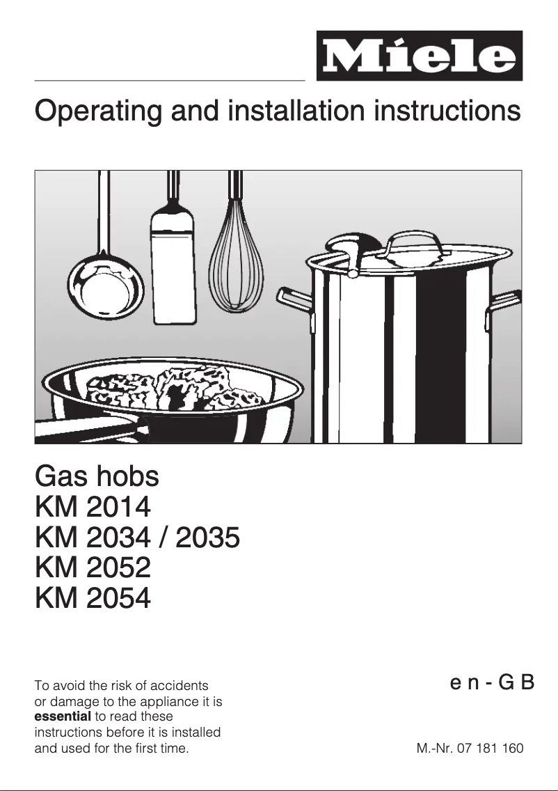 Page n°1 - Manuel utilisateur Miele KM 2014