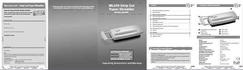 Image de la première page du manuel de l'appareil MLS 50