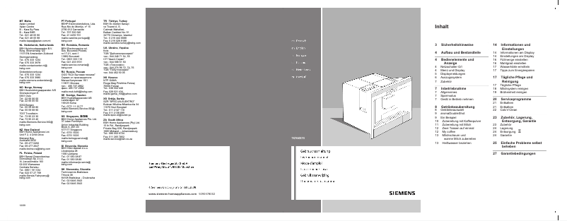 Page n°1 - Mode d'emploi Siemens TK76K573