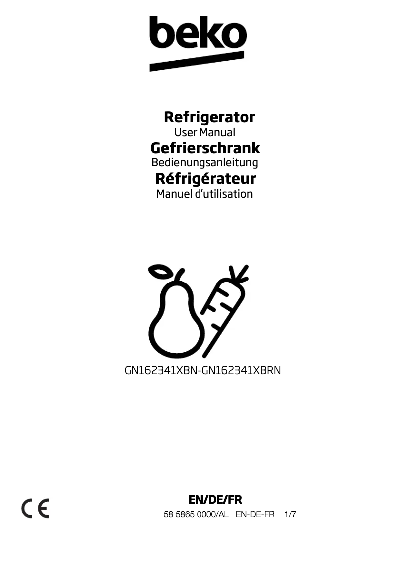 Page n°1 - Manuel utilisateur Beko GN162341XBN