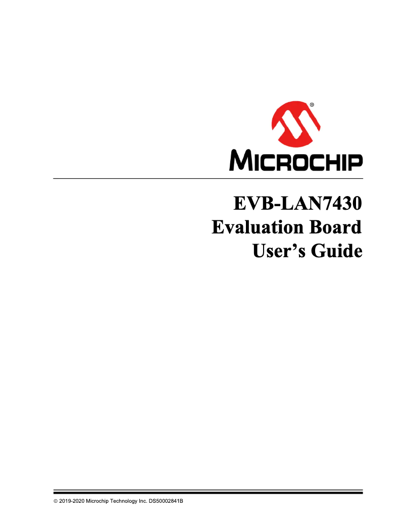 Página 1 del manual Manual de usuario Microchip EVB-LAN7430