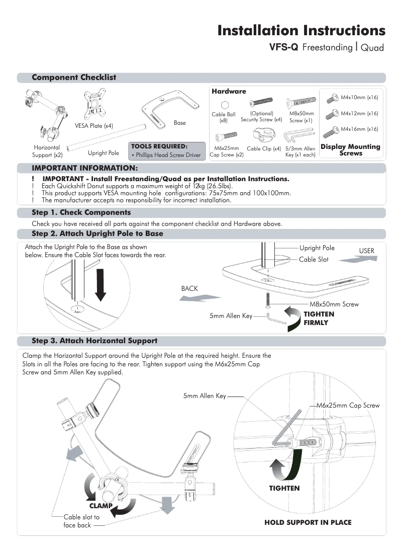 Page 1 de la notice Manuel utilisateur Atdec VFS-Q