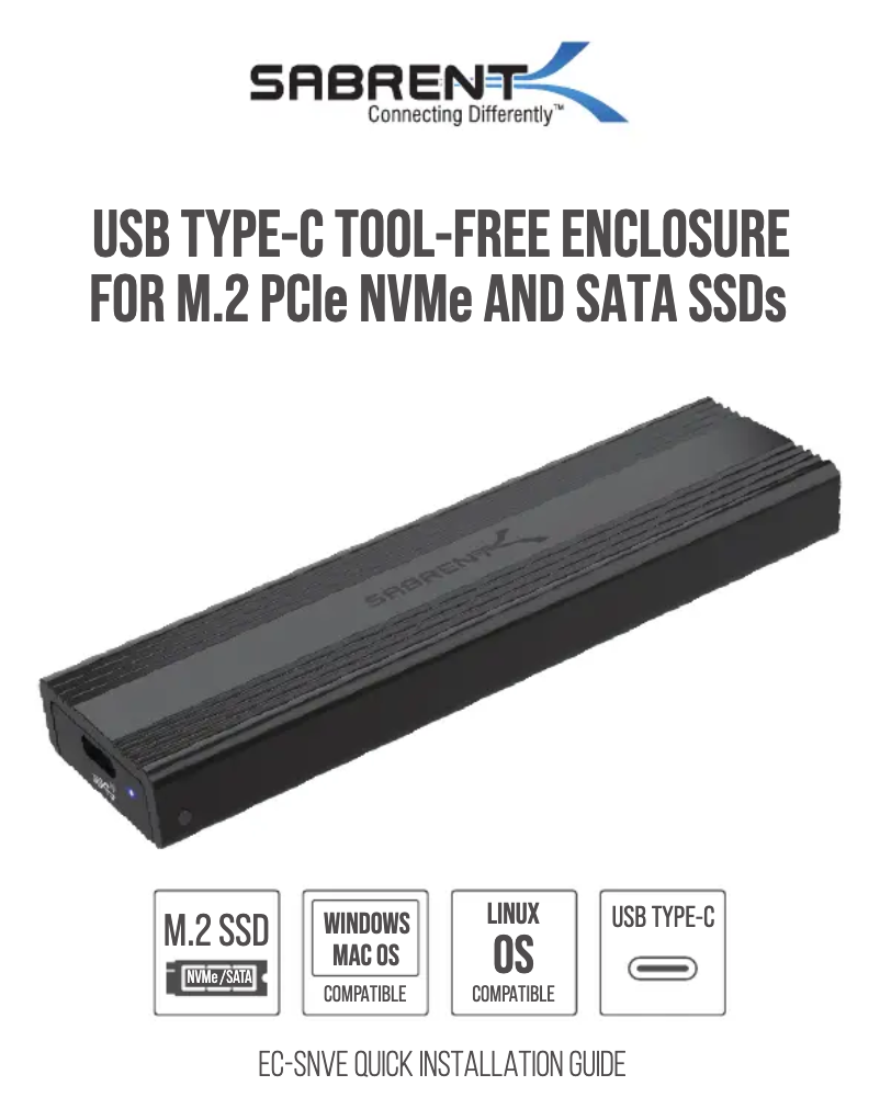 Page 1 de la notice Manuel utilisateur Sabrent EC-SNVE