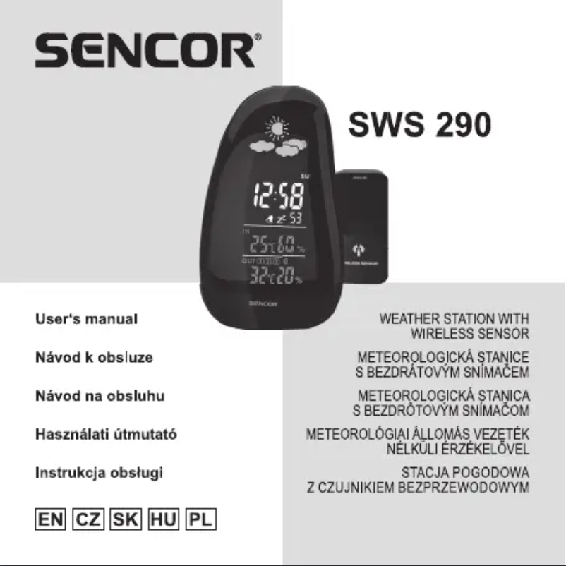 Image de la première page du manuel de l'appareil SWS 290