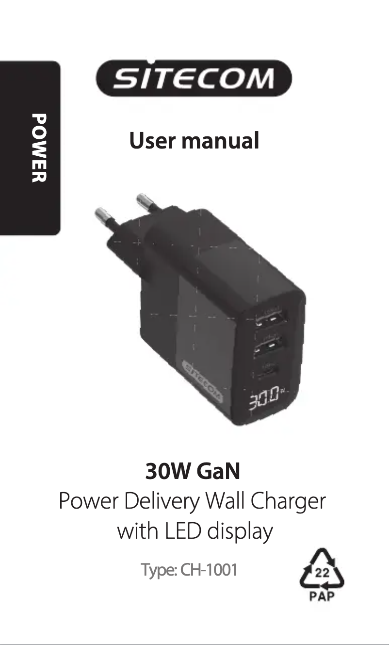 Page 1 de la notice Manuel utilisateur Sitecom CH-1001