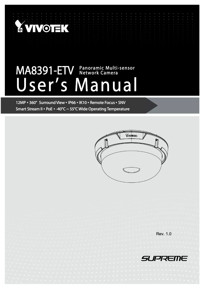 Image de la première page du manuel de l'appareil MA8391-ETV