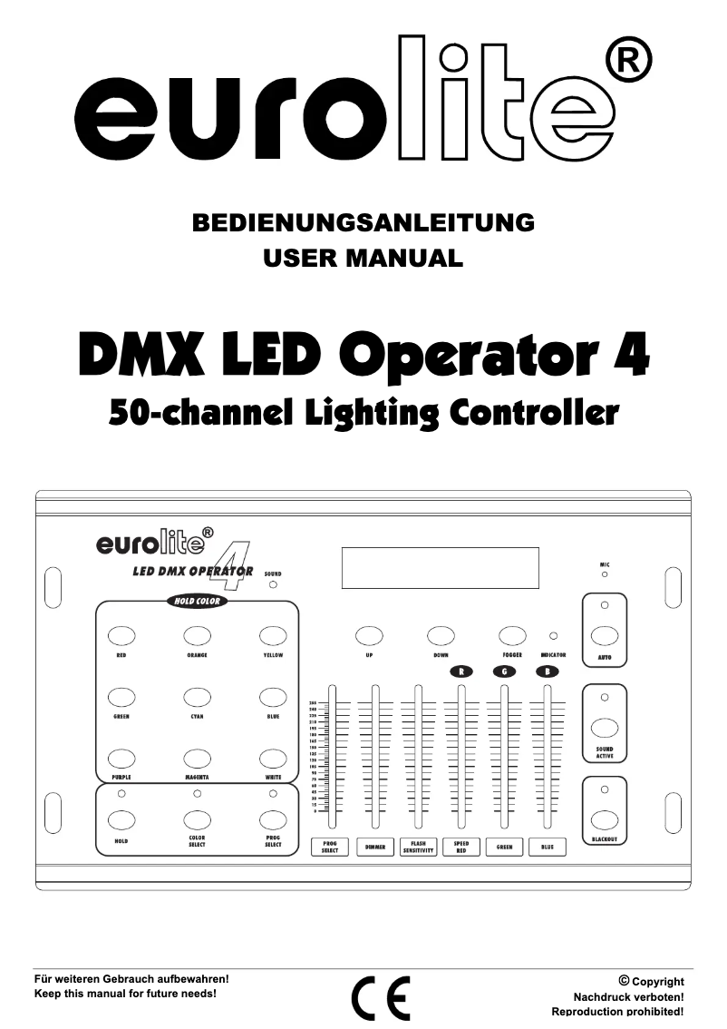 Page 1 de la notice Manuel utilisateur Eurolite DMX LED Operator 4