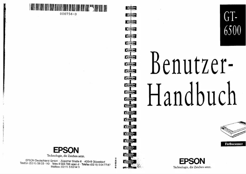 Page 1 de la notice Manuel utilisateur Epson GT-6500