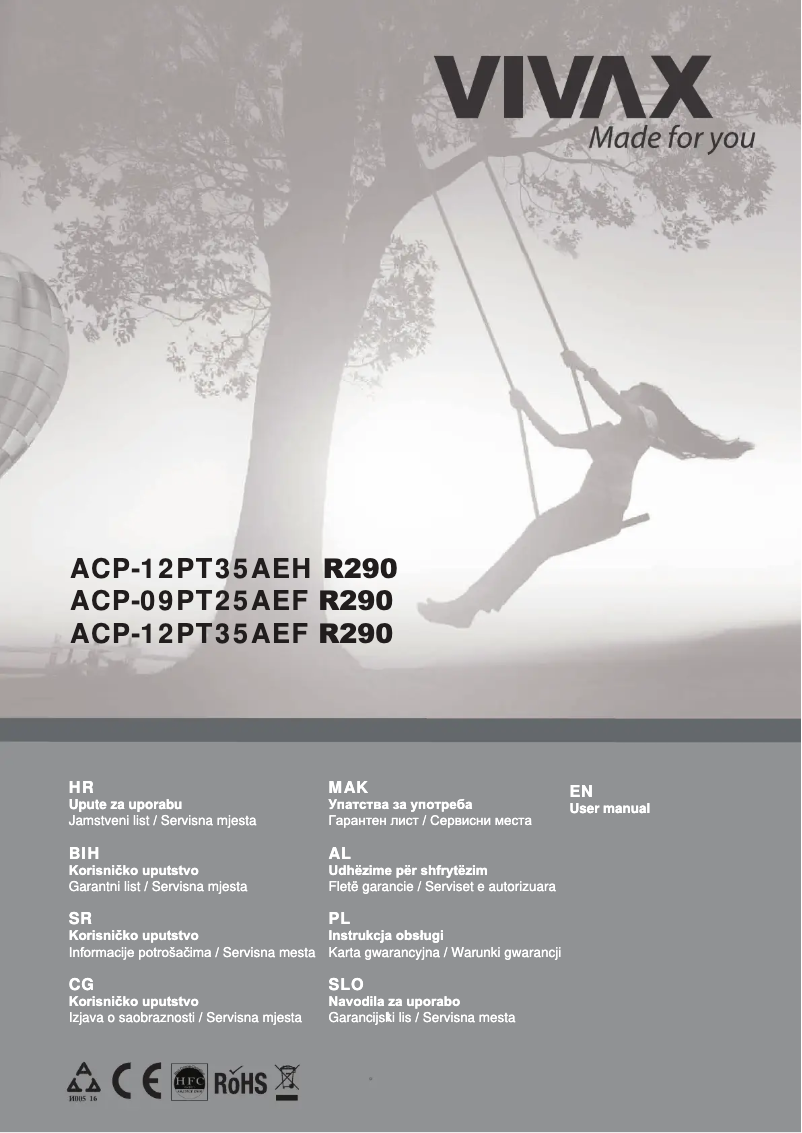 Page 1 de la notice Manuel utilisateur Vivax ACP-09PT25AEF