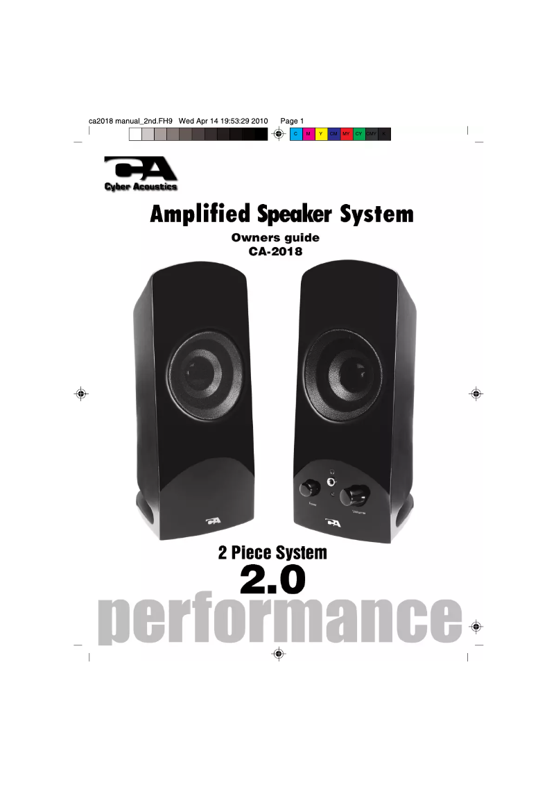 Page n°1 - Manuel utilisateur Cyber Acoustics CA-2018