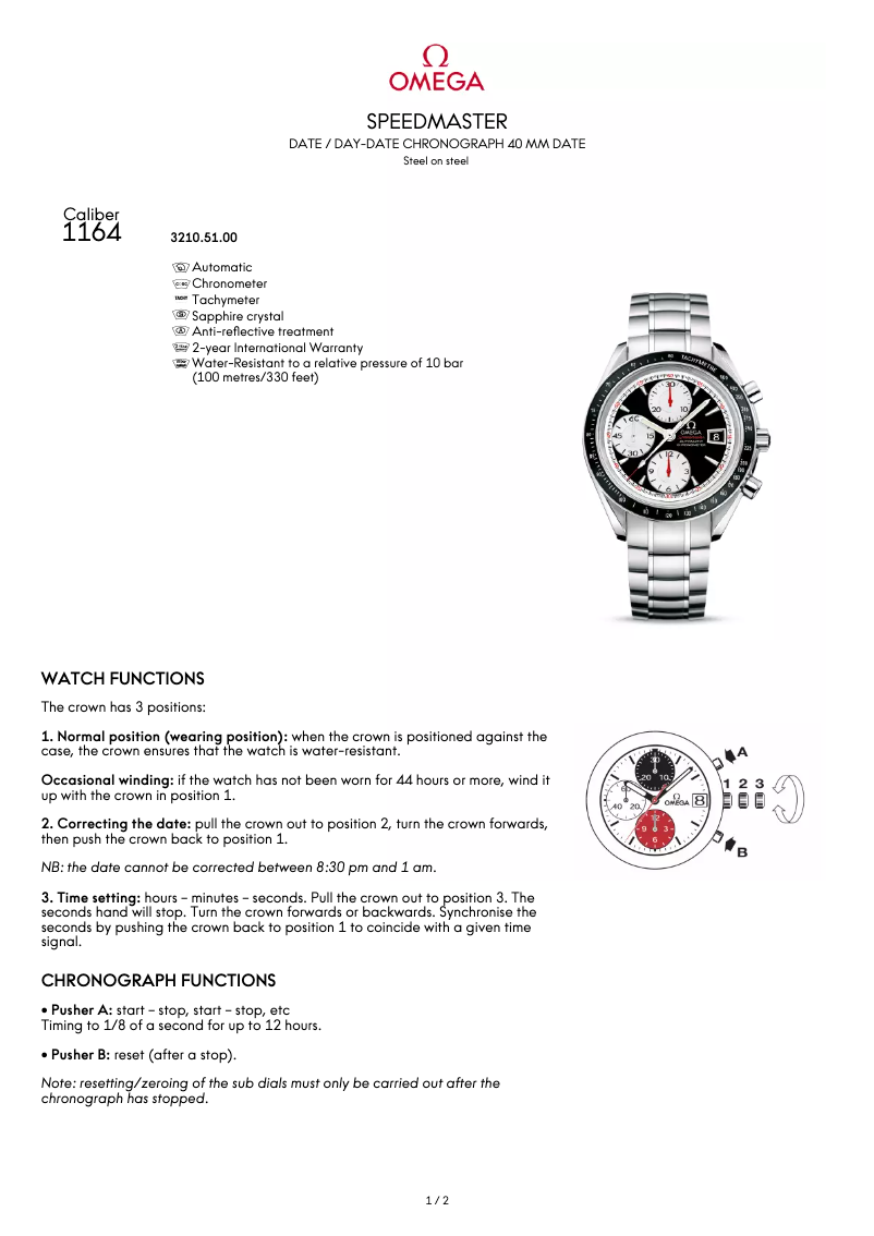 Image de la première page du manuel de l'appareil Speedmaster