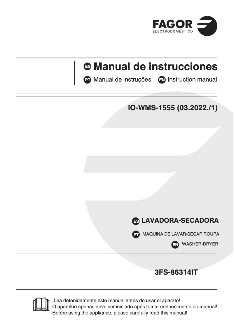 Page n°1 - Manuel utilisateur Fagor 3FS-86314IT