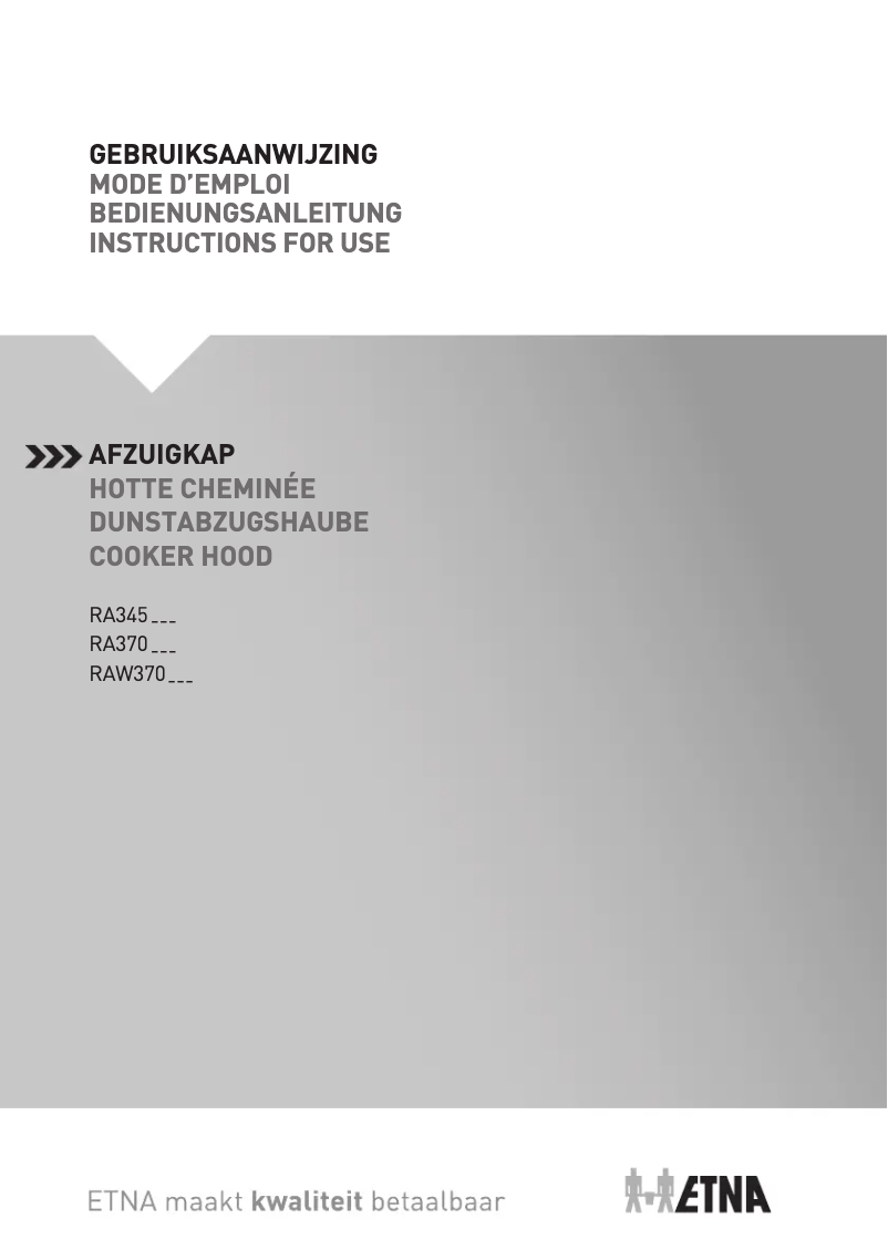 Image de la première page du manuel de l'appareil RAW370ZWA