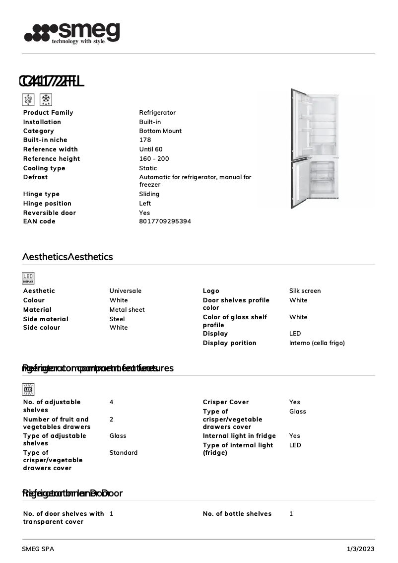 Page 1 de la notice Brochure Smeg C4172FL